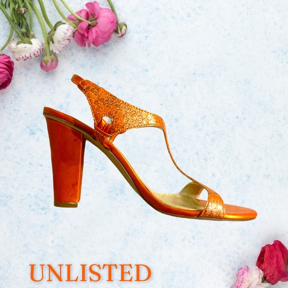 EUC Unlisted Metallic Orange Sandals US size 7 - Picture 5 of 6